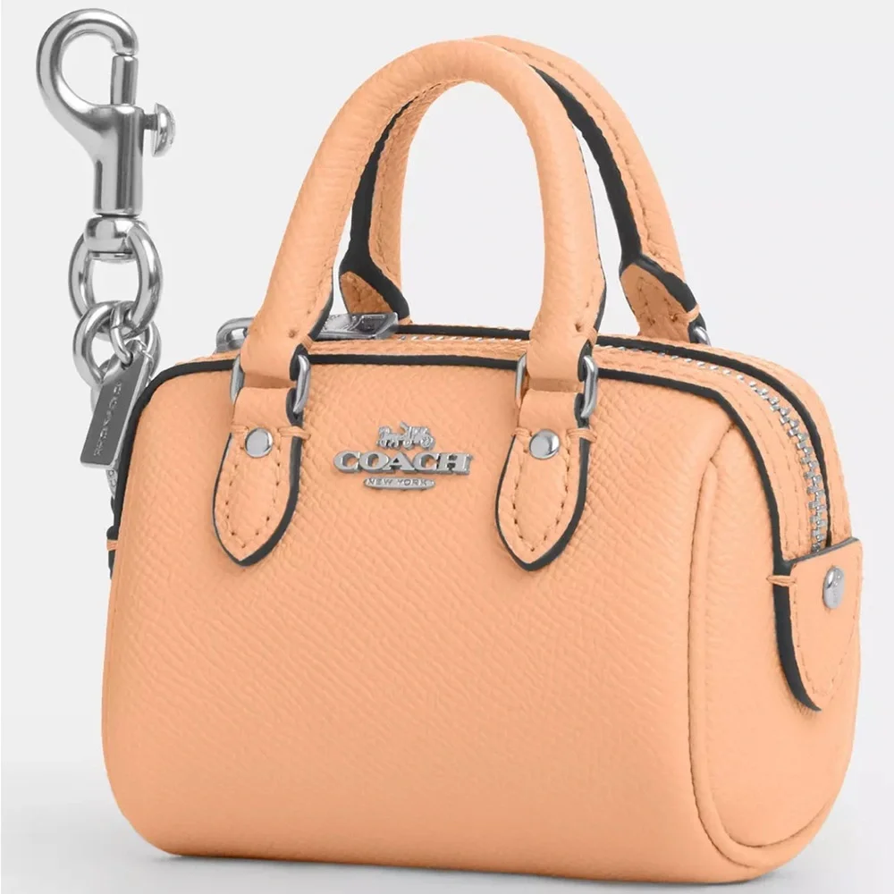 NWT-Coach-Mini Rowan Satchel Bag Charm/Keychain-Light Blush/Silver-$138 - Picture 12 of 12